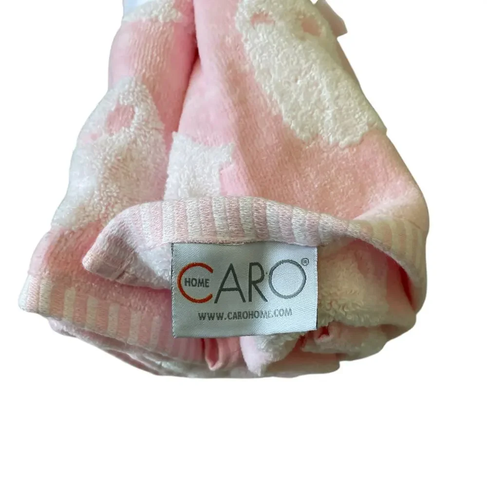 Caro Home Halloween Ghost Hand Towels 18x28 Plush Pink & White Set of 2 New